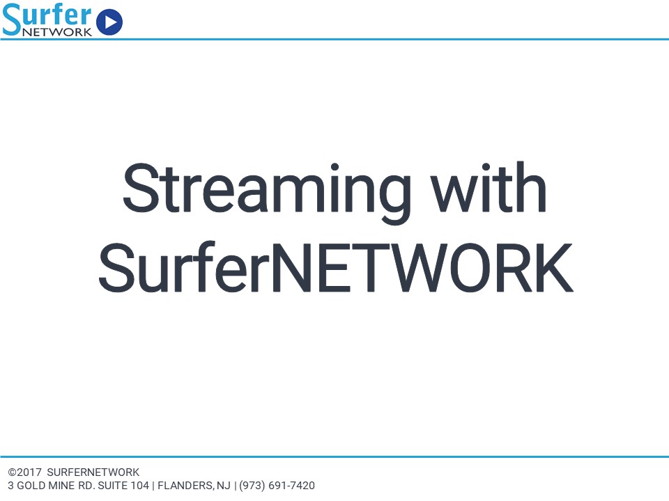 SurferNETWORK Company Presentation Home Page